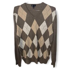 J. Crew Men's V Neck Argyle Sweater in EUC Sz M